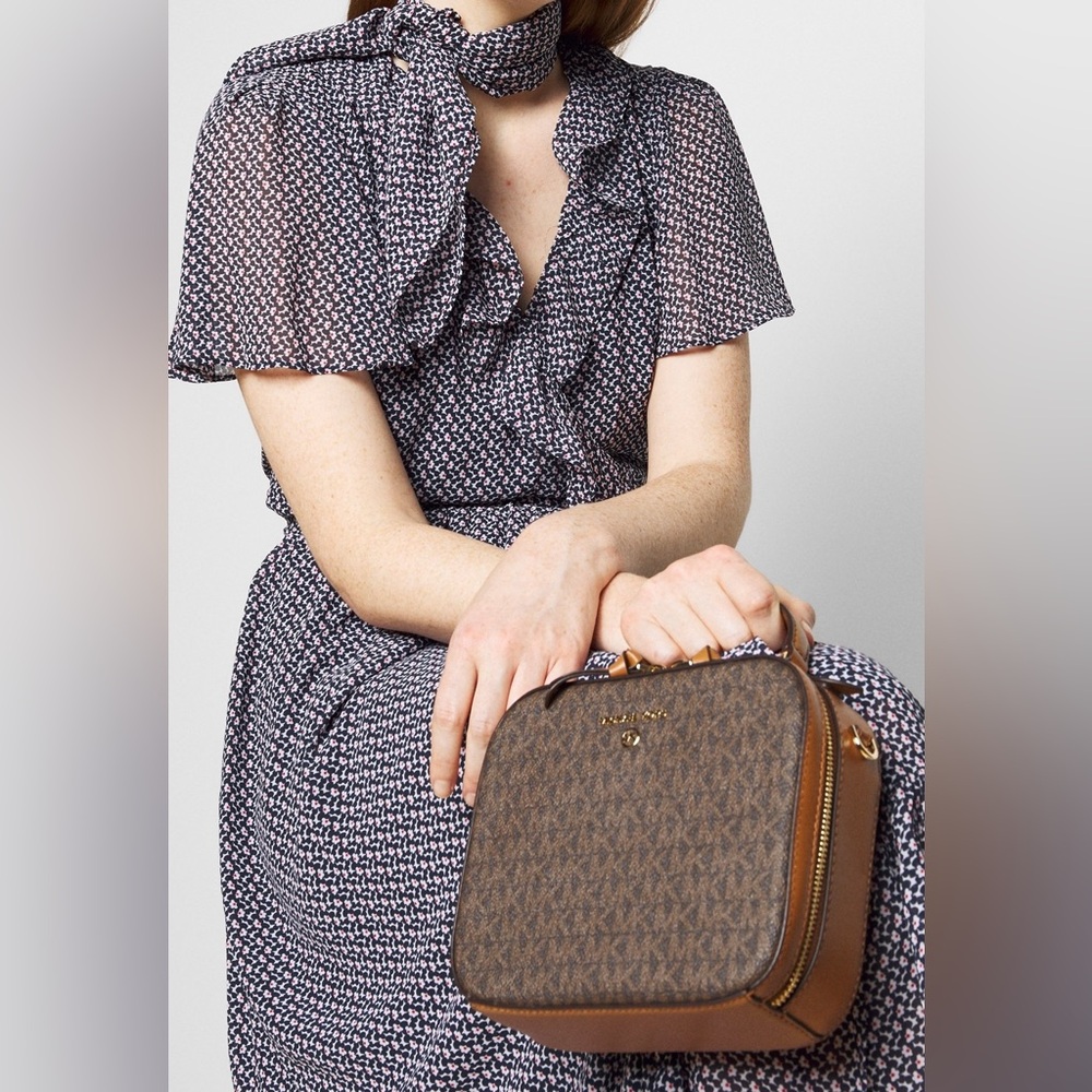 Michael Michael Kors Wrap Dress Ruffle Midi Dress - Picture 9 of 16